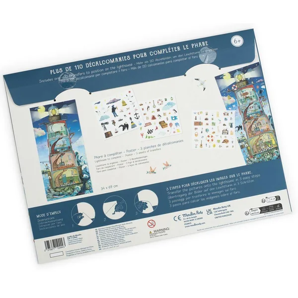 GRAND DECALCOMANIES PHARE L'EXPLORATEUR LE JARDIN DU MOULIN