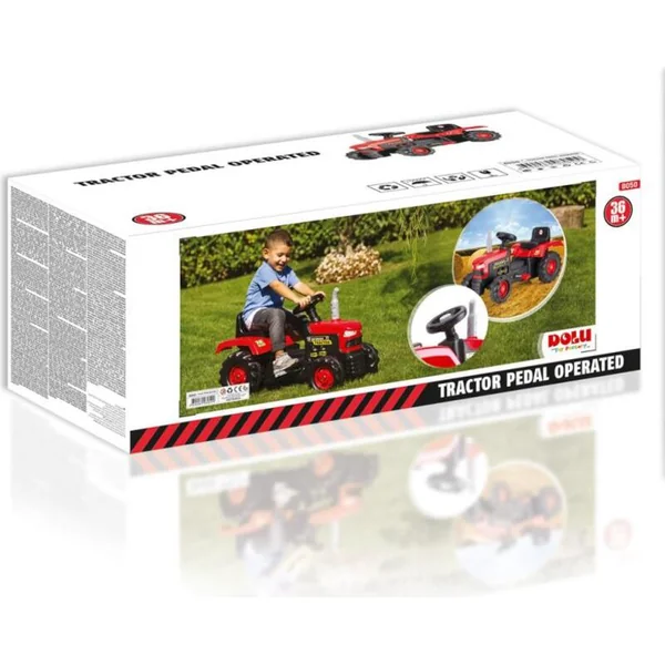 Grand tracteur à pédales, rouge