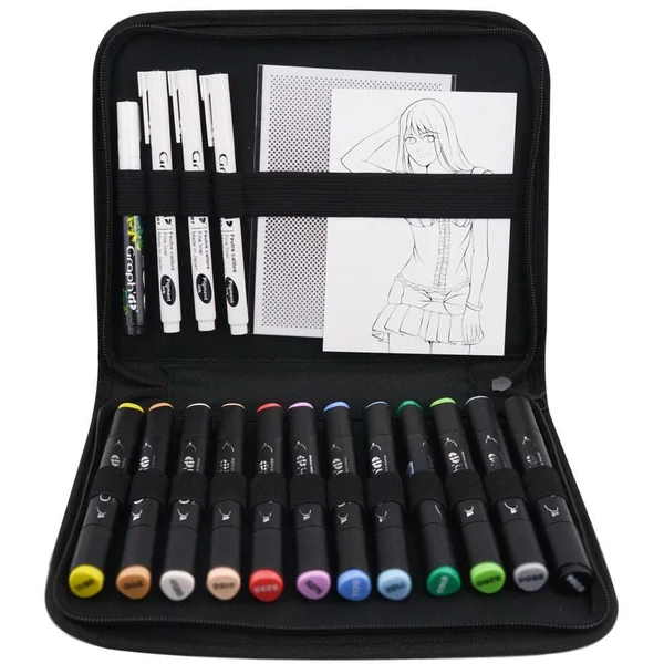 GRAPH'IT TROUSSE LES ESSENTIELS MANGA - 16 FEUTRES + TRAMES