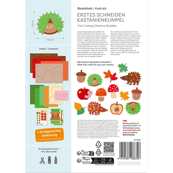 Haba Ensemble créatif Premiers découpages des amis marrons