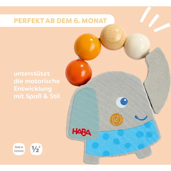 Haba Hochet et jouet de préhension Éléphant