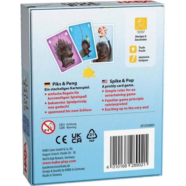 Haba Jeu de cartes pour enfants Piks & Peng