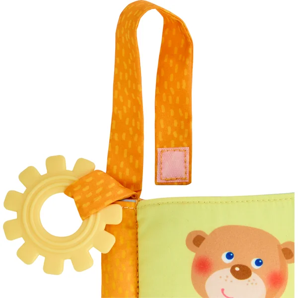 Haba Livre en tissu pour poussette avec anneau de dentition Premiers mots