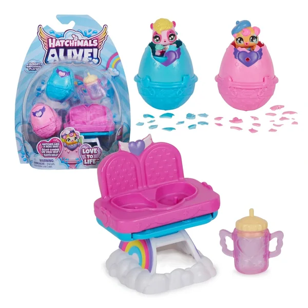 Hatchimals Alive Hungry Hatchimals Playset with Highchair Toy and 2 Mini Figures