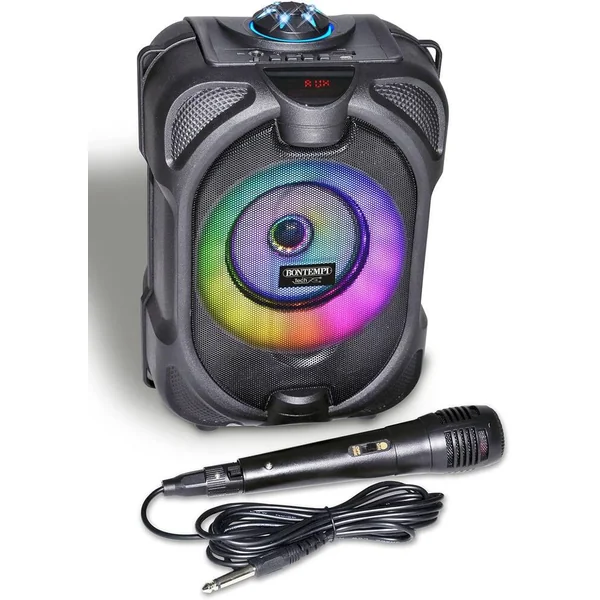 HAUT-PARLEUR SANS FIL AVEC MICROPHONE ET LUMIERES RVB