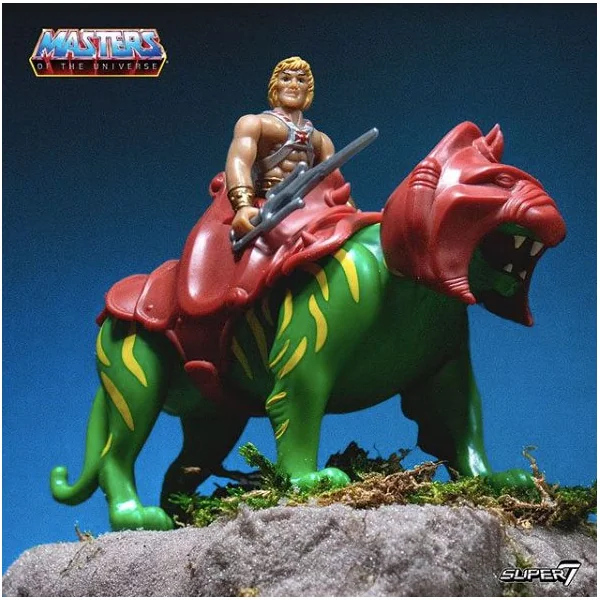 HE-MAN & BATTLECAT PACK 2 FIGURINES MASTERS OF UNIVERSE RE-ACTION SUPER7