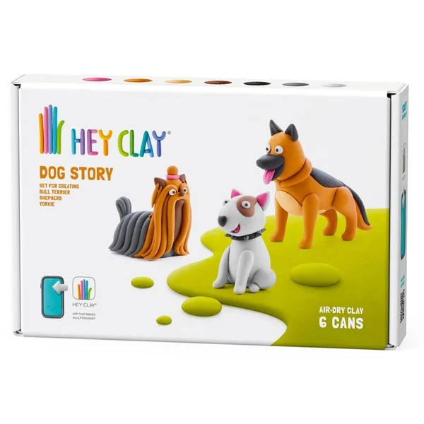 HEY CLAY 6 POTS HISTOIRE DE CHIENS