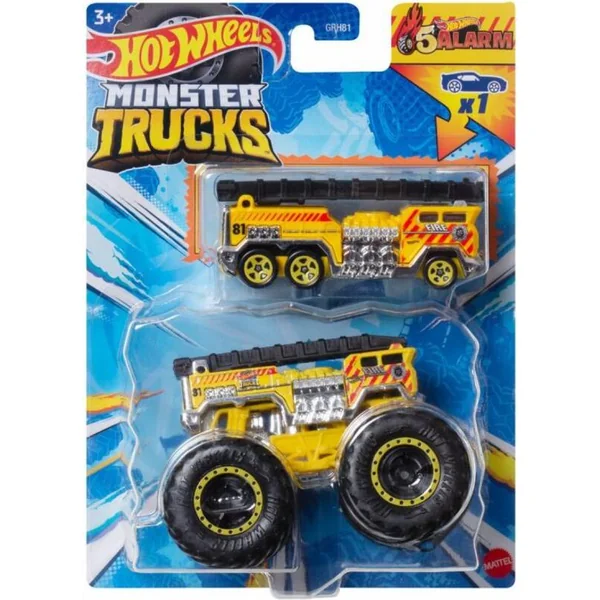Hot Wheels Moster trucks 1:64 avec une voiture anglaise