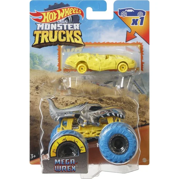 Hot Wheels Moster trucks 1:64 avec une voiture anglaise