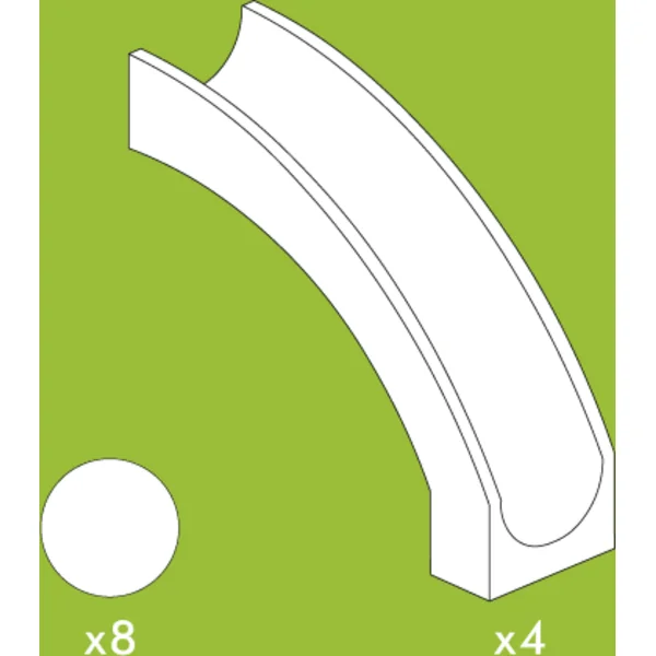 HUBELINO Circuit à billes - extension 12 pcs, toboggan