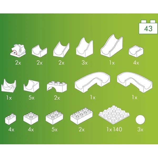 HUBELINO Circuit à billes - extension de 43 pièces, avec interrupteur