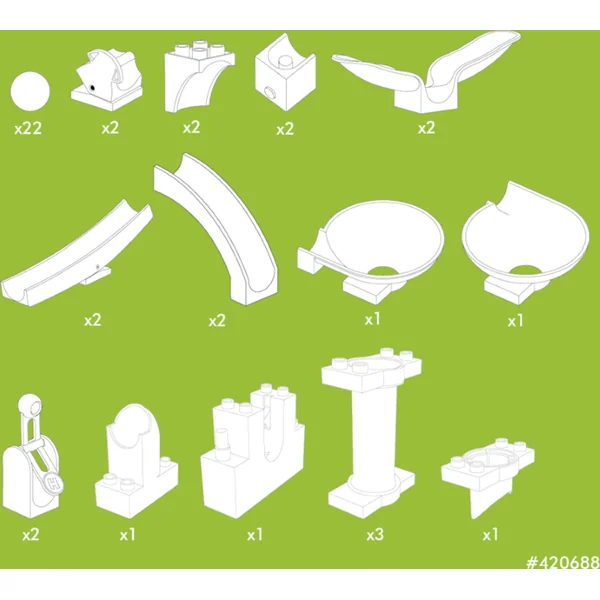 HUBELINO KIGA Circuit à billes - Extension 44 pcs