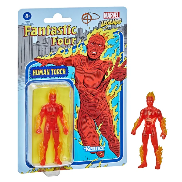 Human Torch figurine Marvel Legends Retro Collection Series Hasbro 10 cm