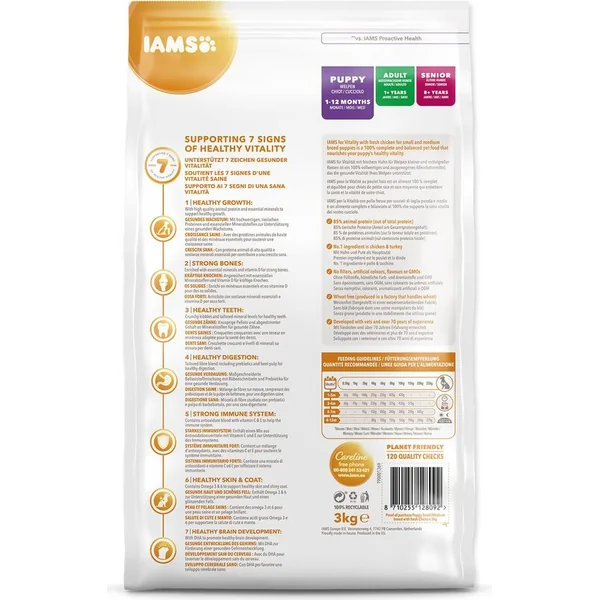 IAMS Chien Chiot Petit & Moyen Poulet 3kg
