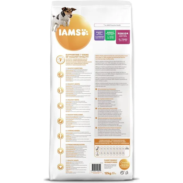 IAMS Chien Senior Petit & Moyen Poulet 12kg