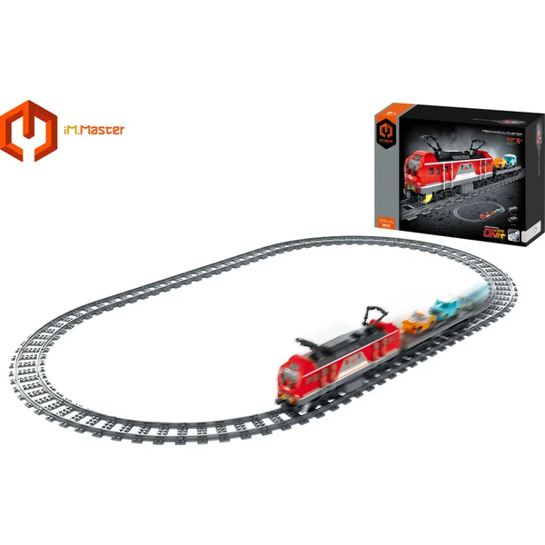 iM.Master Ensemble de train rouge avec voitures 53,6x12x6 cm