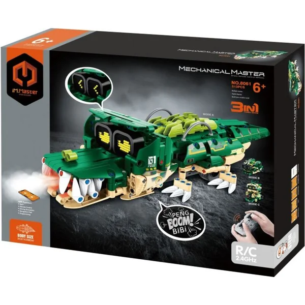 iM.Master Kit de construction robot crocodile 3 en 1 RC télécommandé 34,3x14,5x8 cm