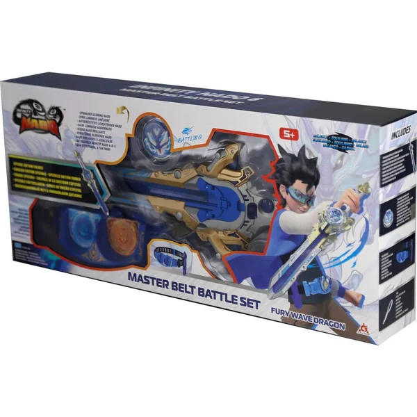 INFINITY NADO - LANCEUR SABRE DELUXE LUMINEUX + TOUPIE L - PACK GRAND MAITRE