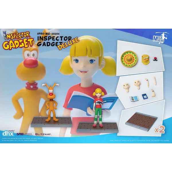 INSPECTEUR GADGET: INSPECTEUR GADGET, SOPHIE, FINOT ET INSPECTEUR-CHEF GONTIER "MEGAHERO" DELUXE VERSION