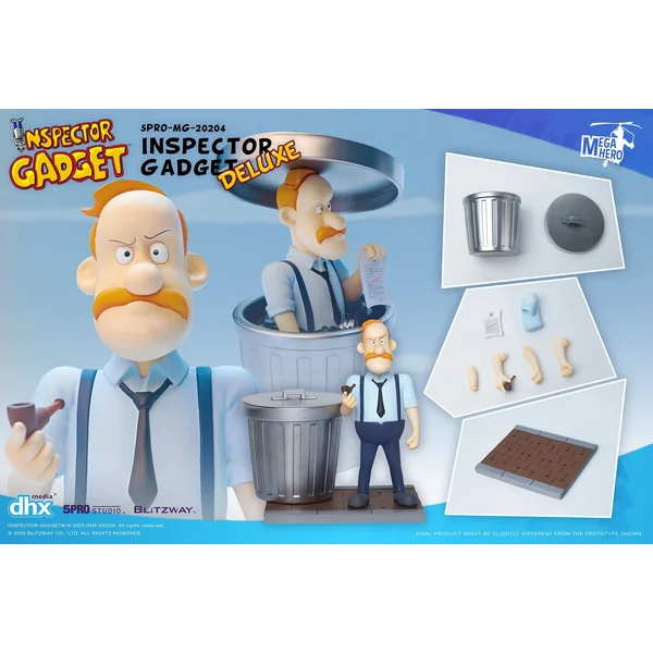 INSPECTEUR GADGET: INSPECTEUR GADGET, SOPHIE, FINOT ET INSPECTEUR-CHEF GONTIER "MEGAHERO" DELUXE VERSION