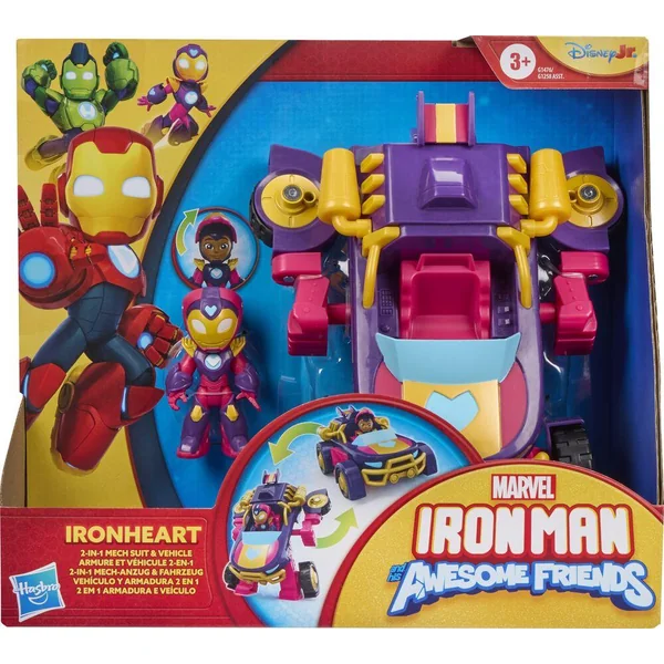 IRON MAN AND HIS AWESOME FRIENDS - FIGURINE ARMURE ET VEHICULE 2-EN-1 - IRON HEART
