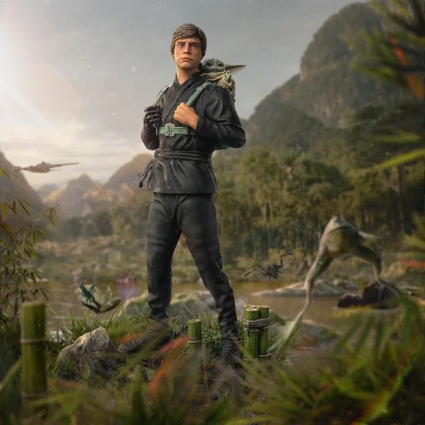 Iron Studios Star Wars: Le Livre de Boba Fett - Luke Skywalker et Grogu 1/10