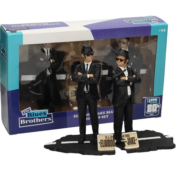JAKE & ELWOOD PACK 2 STATUETTES BLUES BROTHERS MOVIE ICONS SD TOYS 18 CM