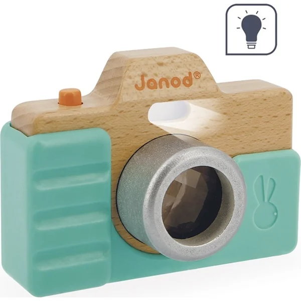 Janod Appareil photo en bois pour enfants avec sons et lumière