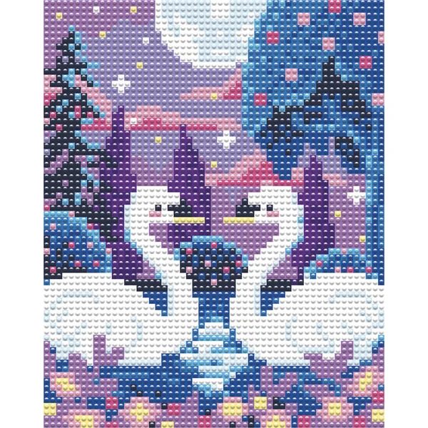 Janod Atelier Kit Créatif Maxi Clair de Lune Peinture aux Diamants