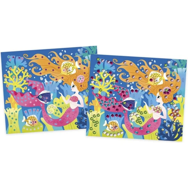 Janod Atelier Set Maxi Images avec paillettes Sirènes à partir de 6 ans