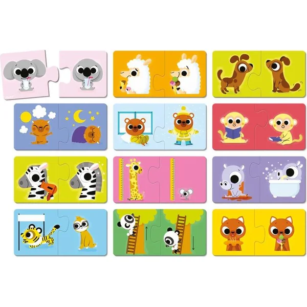 Janod Duonimo Puzzle Trouve les contraires animaux 24 pcs