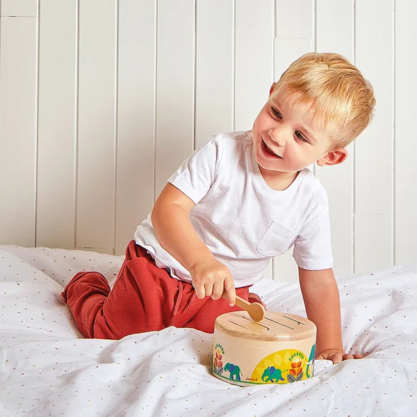 Janod Gioia Instrument de musique en bois pour enfants Tambour
