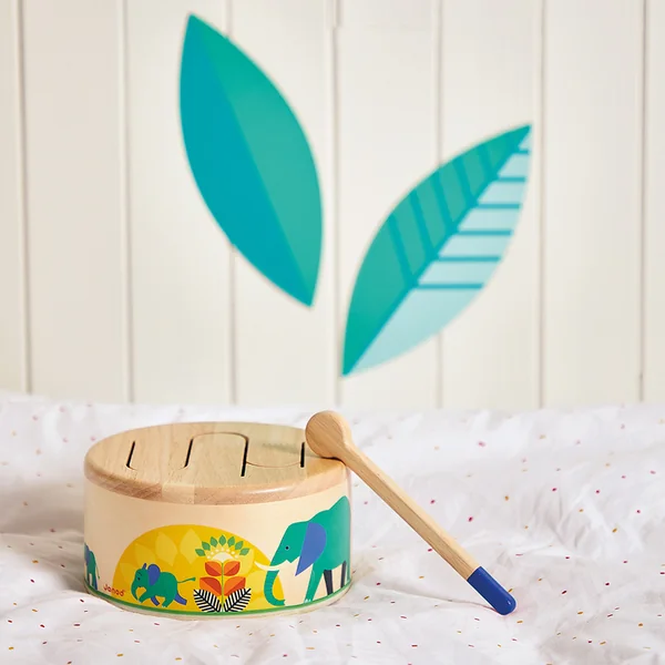 Janod Gioia Instrument de musique en bois pour enfants Tambour