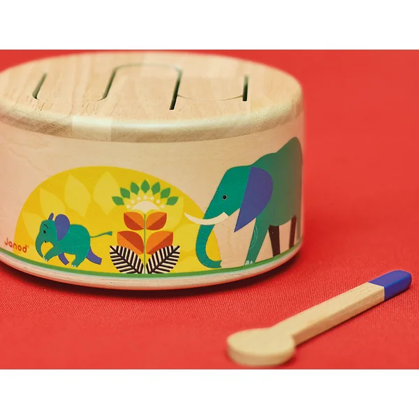 Janod Gioia Instrument de musique en bois pour enfants Tambour