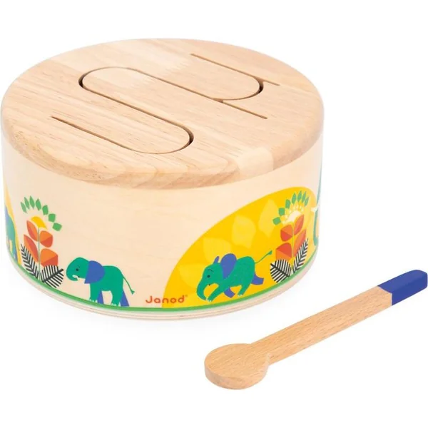 Janod Gioia Instrument de musique en bois pour enfants Tambour