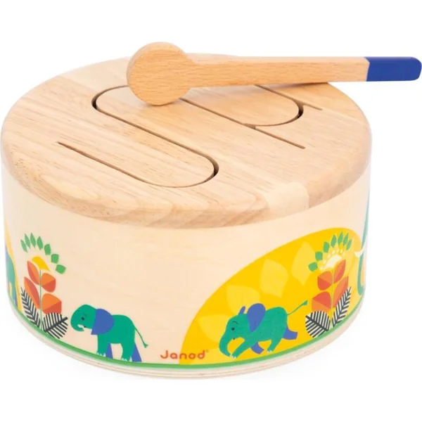 Janod Gioia Instrument de musique en bois pour enfants Tambour