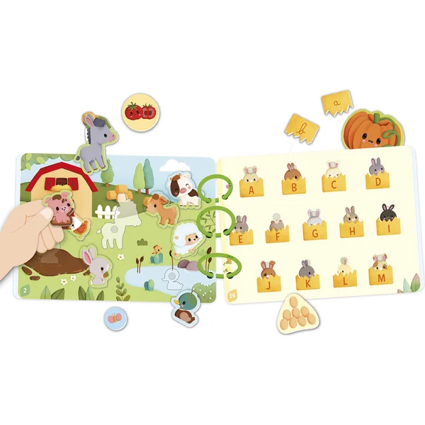 Janod Livre d'activités interactif Ferme Busy Book à partir de 3 ans