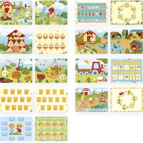 Janod Livre d'activités interactif Ferme Busy Book à partir de 3 ans
