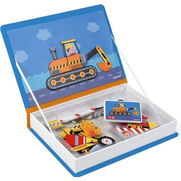 Janod Magnetibook Moyens de transport Livre magnétique pour enfants