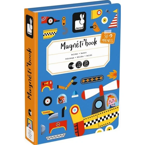 Janod Magnetibook Moyens de transport Livre magnétique pour enfants