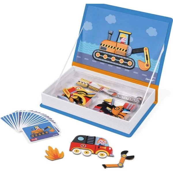 Janod Magnetibook Moyens de transport Livre magnétique pour enfants