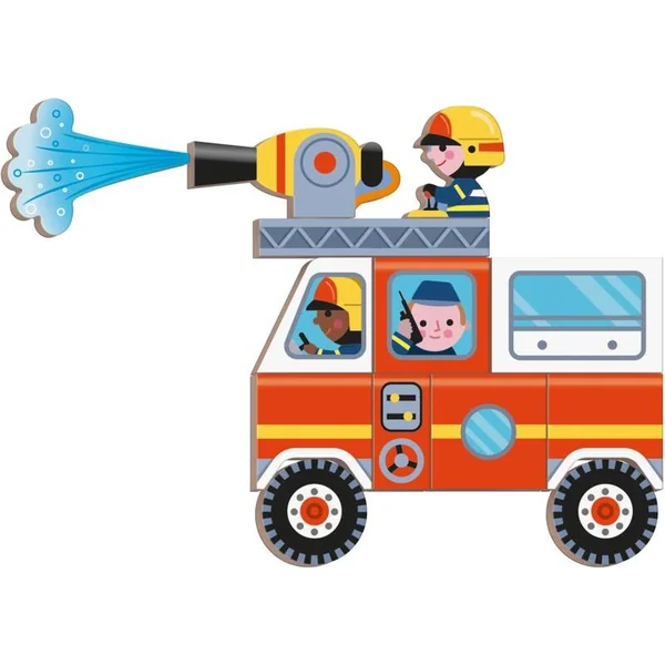 Janod Magnetibook Pompiers Livre magnétique pour enfants