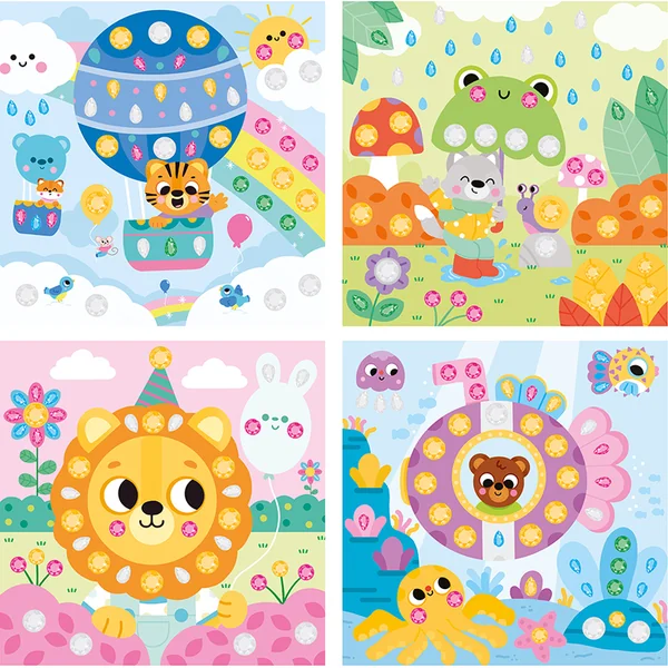 Janod My arts&crafts Kit créatif Strass et autocollants Animaux