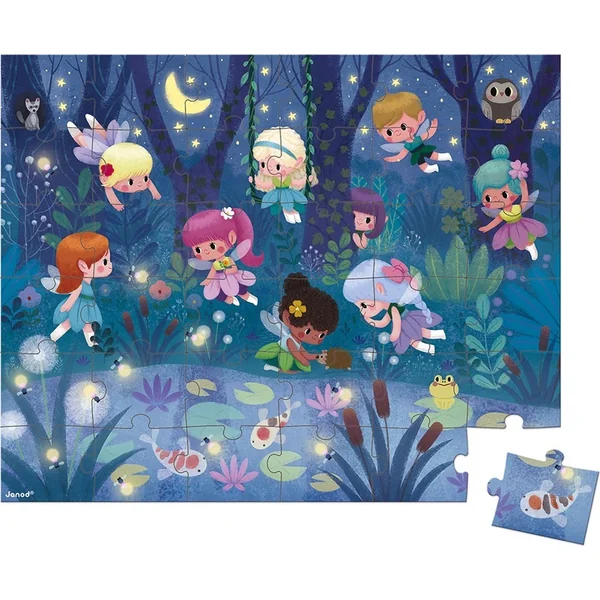 Janod Puzzle dans une valise Fées de la nuit 36 pcs