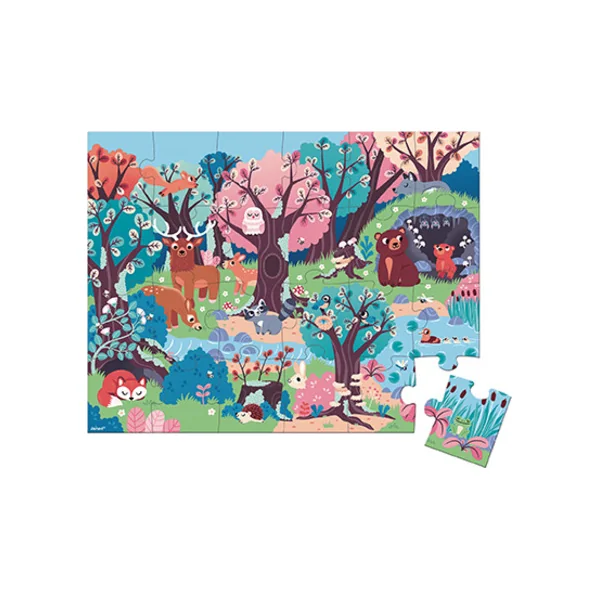 Janod Puzzle magique Forêt avec lampe de poche 24 pcs