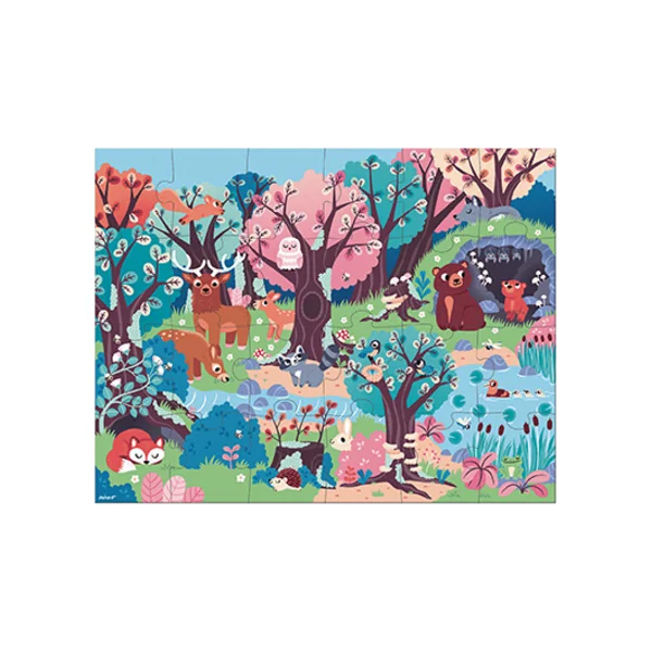 Janod Puzzle magique Forêt avec lampe de poche 24 pcs