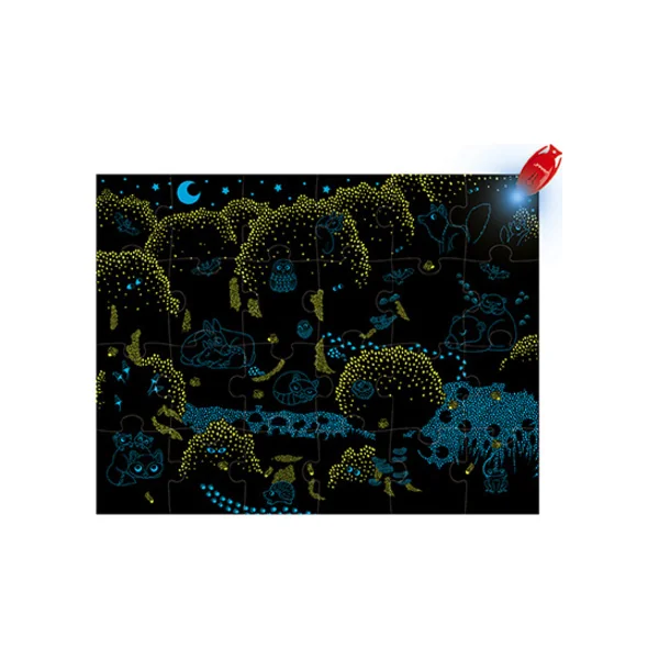 Janod Puzzle magique Forêt avec lampe de poche 24 pcs