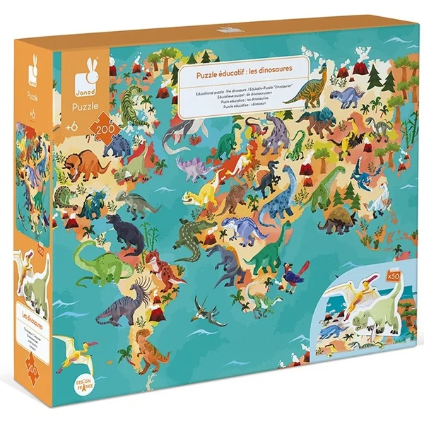 Janod Puzzle éducatif Dinosaures 200 pcs