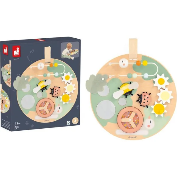 Janod Sweet Cocoon Planche d'activités en bois Jardin