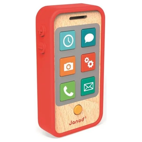 Janod Téléphone portable en bois pour enfants avec sons